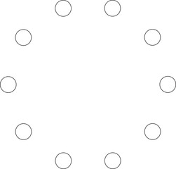Circle round frame. Dot border line pattern
