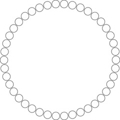 Circle round frame. Dot border line pattern