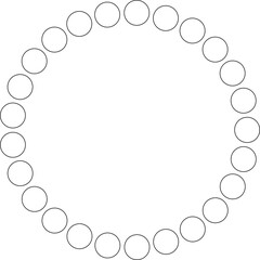 Circle round frame. Dot border line pattern