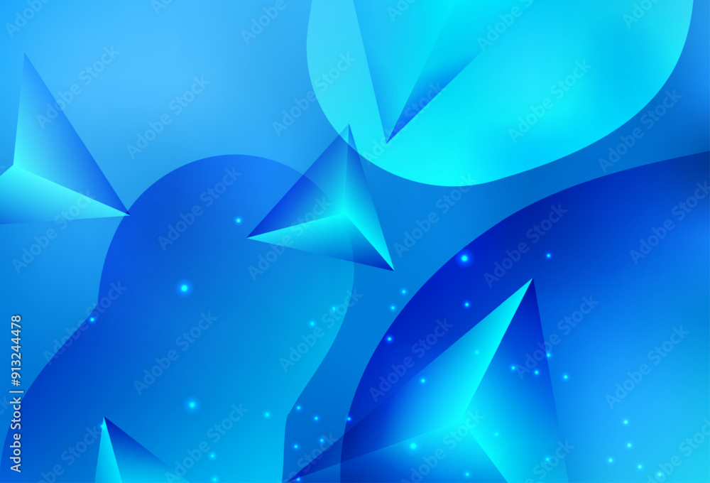 Poster light blue vector colorful illustration with circles and lines in futuristic style.