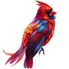 Obraz premium Cardinal cosmic fantasy animal cartoon isolated whitebackground 16:9