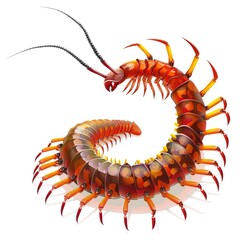 Obraz premium Centipede Time element animal cartoon isolated whitebackground 16:9