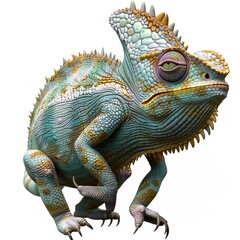 Obraz premium Chameleon devil fantasy animal cartoon isolated whitebackground 16:9