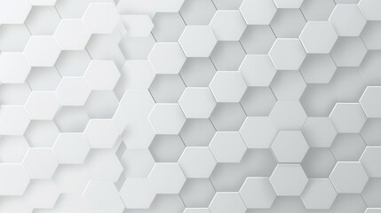Fototapeta premium Abstract hexagonal pattern in white, perfect for backgrounds, textures, or modern design elements. Minimalistic and sleek appearance.