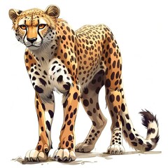 Naklejka premium Cheetah Light element fantasy cartoon isolated whitebackground 16:9