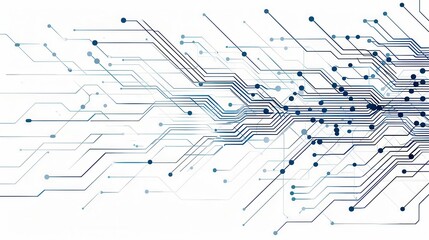 Abstract technology background with lines and dots representing data flow and connectivity in a digital world.