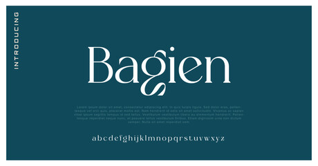 Bagien elegant and luxury font alphabet vector set