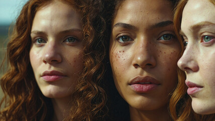 portrait of three women