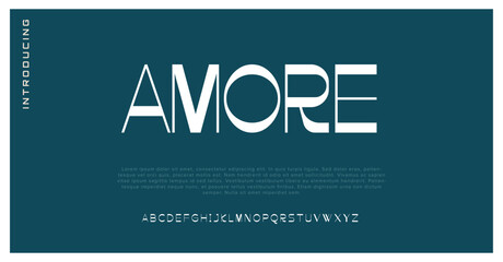 Amore elegant and luxury font alphabet vector set
