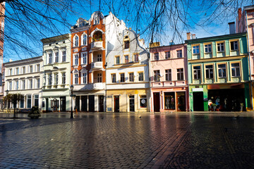 Fototapeta premium 2023-11-24; Streets of the old town of Zielona Gora. Poland.