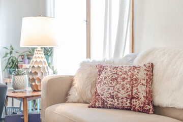 cozy modern feminine living room