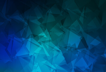 Obraz premium Dark Blue, Green vector triangle mosaic texture.