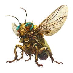 Fototapeta premium Cicada assassin fantasy animal cartoon isolated whitebackground 16:9