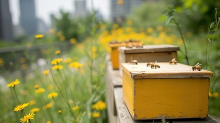 Buzzing Rooftop Haven: Urban Beekeeping Promoting Biodiversity and Sustainability