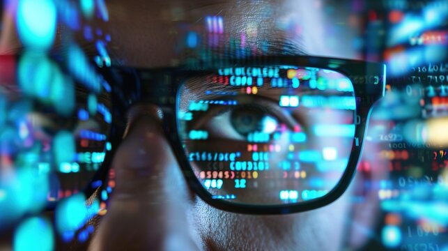 Cybersecurity Specialist Using Augmented Reality to Visualize Malware in Network - Digital Threat Detection Concept