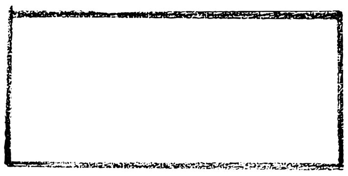 Chalk or crayon hand drawing frame. Grunge rectangle or square shape. Stock illustration for design template social media files, print and photo materials.