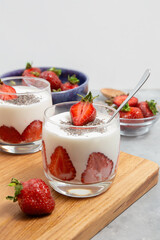 Strawberry Yogurt Parfait with Chia Seeds
