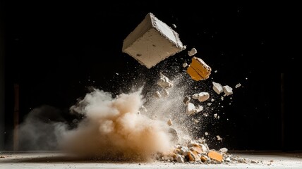 exploding chunks of concrete