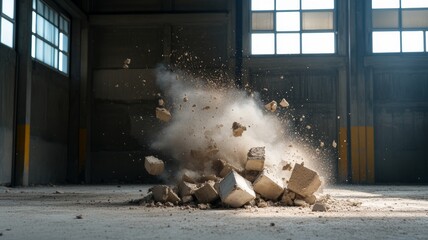 exploding chunks of concrete
