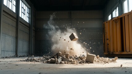 exploding chunks of concrete
