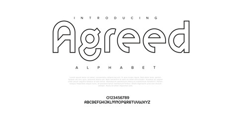 modern geometric sans serif futuristic font alphabet vector set