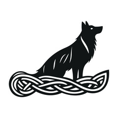 Wolf Celtic pattern. Vector illustration.
