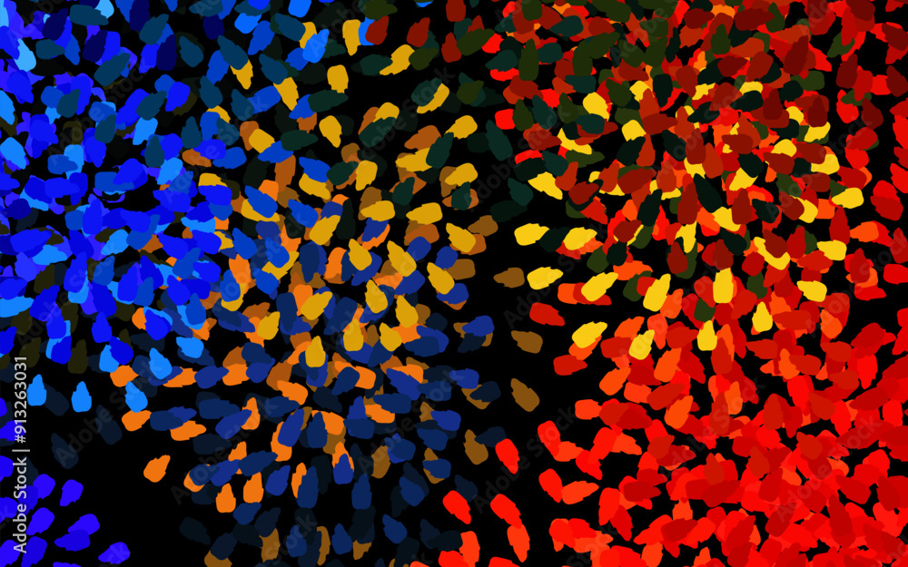 Poster Dark Multicolor vector texture with abstract forms.