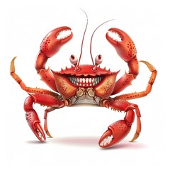 Crab devil fantasy animal cartoon isolated whitebackground 16:9