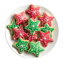 Obraz premium Christmas Star Cookies Isolated on a Transparent Background