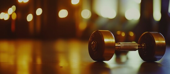 Dumbbell on the floor at the gym