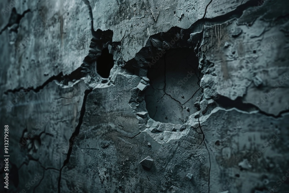 Poster a hole in a wall with black paint, suitable for use in interior design or architecture projects
