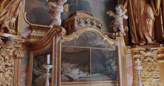 Decorations of the Historic Stams Abbey, Tyrol, Austria