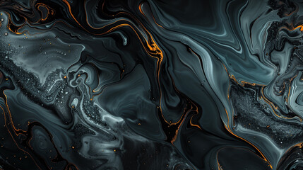 Obraz premium Abstract Swirling Black And Gray Design With Vibrant Orange Touches In Art