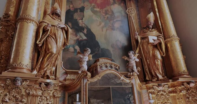 Decorations of the Historic Stams Abbey, Tyrol, Austria
