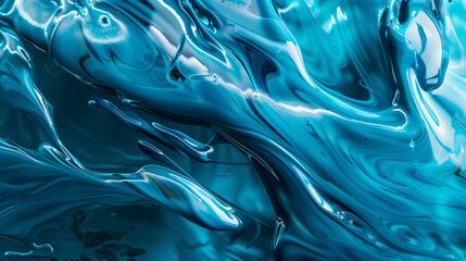 Fototapeta premium Abstract Swirling Blue Paint Blends Captured in Close-Up During Daylight Hours