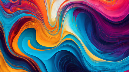 Fototapeta premium Fluid Expression: Wavy Shapes in Vibrant Colors