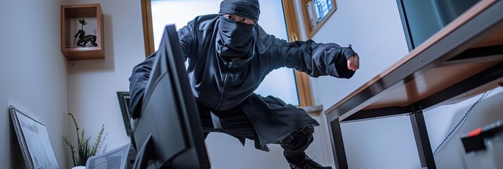 ninja working in the office