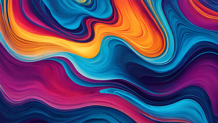 Fototapeta premium Fluid Expression: Wavy Shapes in Vibrant Colors