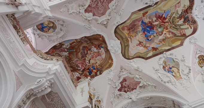 Decorations of the Historic Stams Abbey, Tyrol, Austria