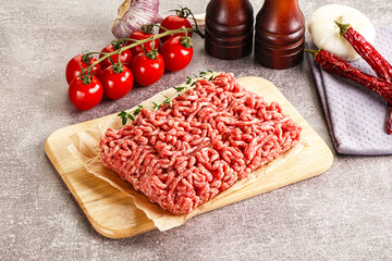 Raw minced beef uncooked meat