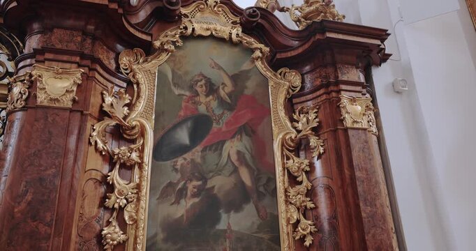 Decorations of the Historic Stams Abbey, Tyrol, Austria