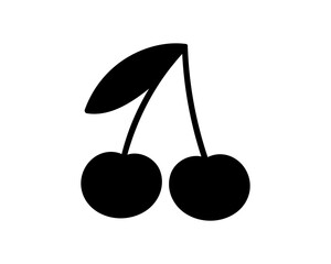 Cherry icon. Vector black cherry illustration.