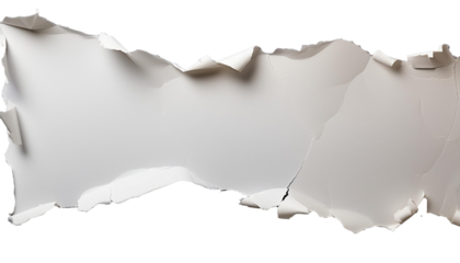 Torn White Paper on Black Background