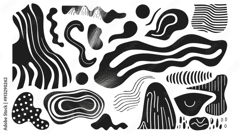 Poster abstract illustration of geometric shapes and patterns