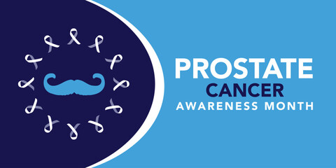 Prostate Cancer Awareness Month design template good for celebration usage. ribbon and mustache for man concept design template. flat ribbon design. vector eps 10.