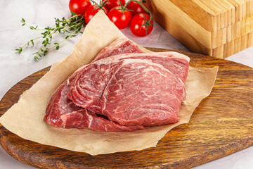 Uncooked raw beef steak for grill