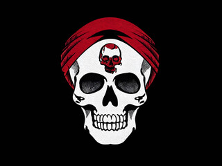 Skull illustration on artistic background