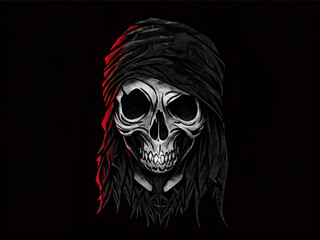 Skull illustration on artistic background
