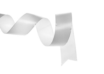 White ribbon isolated on white backgroun