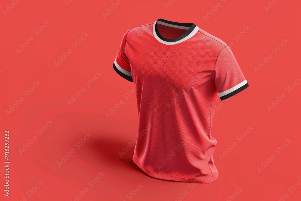 Poster A simple and bold design featuring a red t-shirt on a matching red background